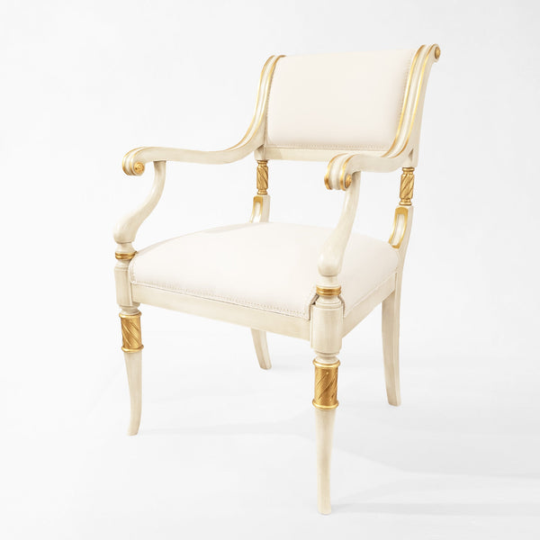 Alessa White Wood Armchair
