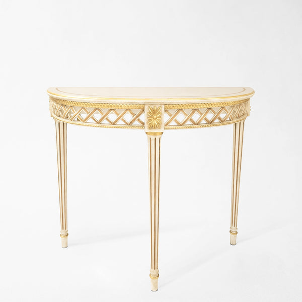 Fiorella White Wood Console Table